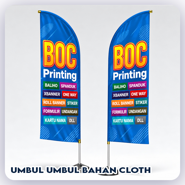 Umbul umbul bahan cloth uk. 80x400 cm